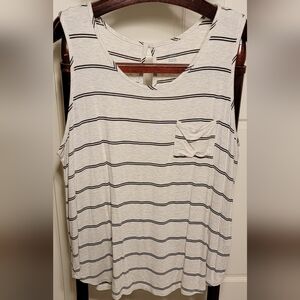 Market & Spruce Beige and Black Striped Top